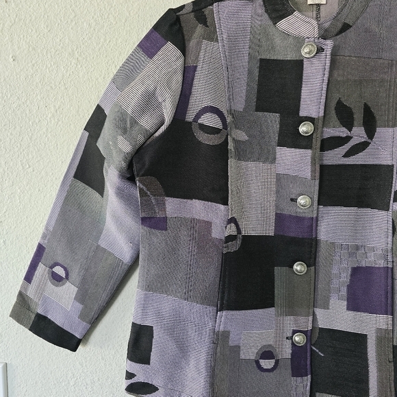 Tudor Court Art To Wear Jacket Women PM 5Button Tapestry Mixed Print Boho - Picture 4 of 14